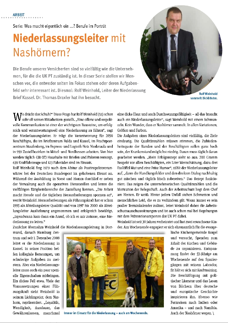 Niederlassungsleiter mit Nashörnern